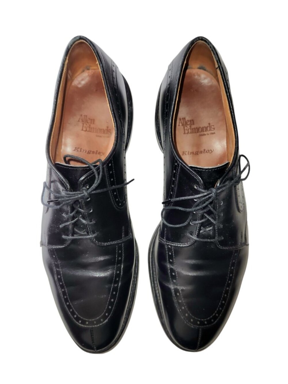 Allen Edmonds Kingsley Dress Shoes Mens Size 10.5 C Black Leather Split Toe